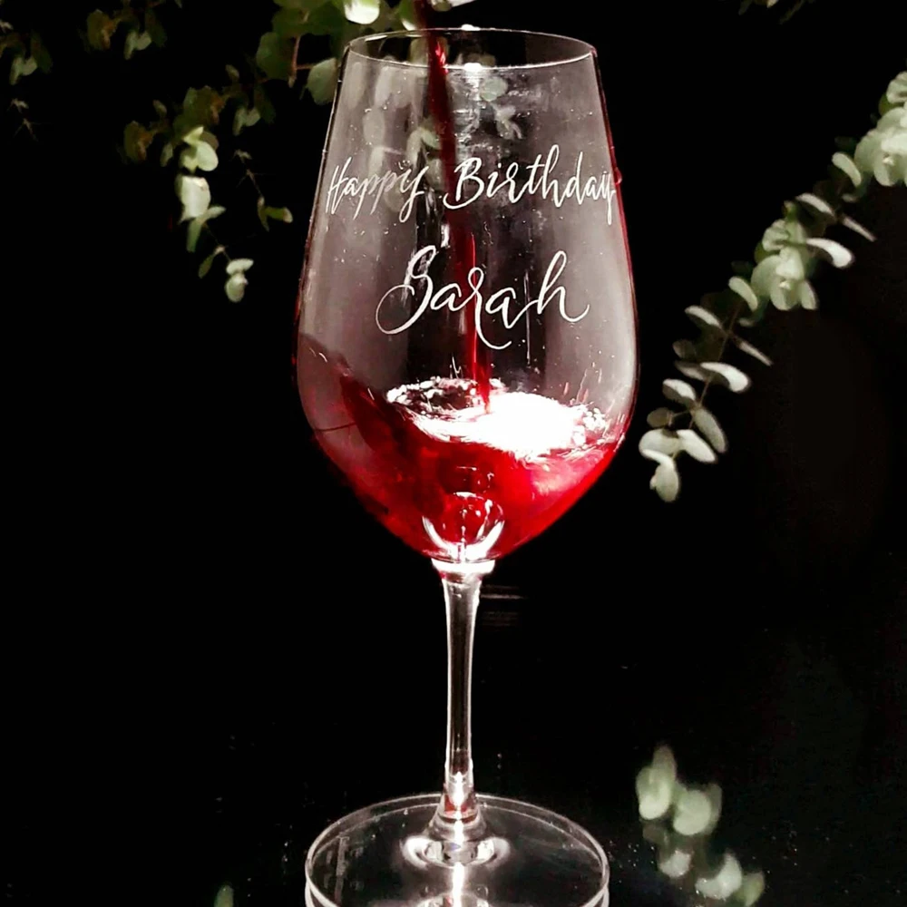 

Personalized Custom Name Crystal Red Wine Glass Birthday Champagne Cocktail Goblet Glasses For Wedding Party Gift Keepsake 350Ml