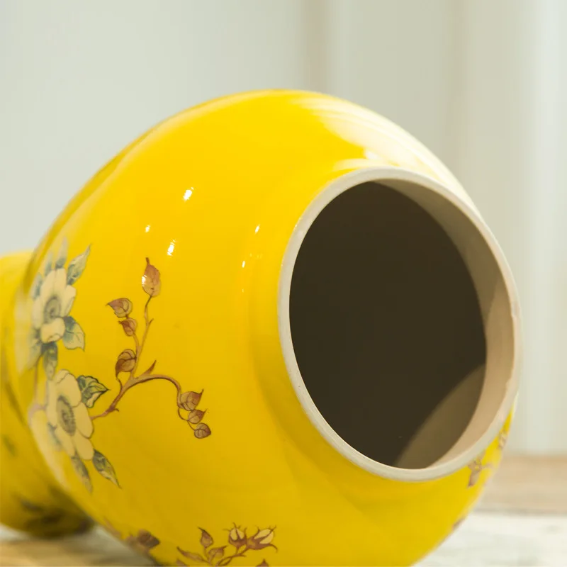 

New Chinese style vase ornaments Living room porch Flower arrangement Porcelain Jingdezhen ceramics home decoration