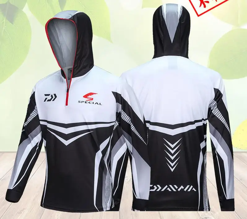 

2021 Outdoor Hunting Hiking Shirt Men Daiwa Fishing Clothing Anti-uv Protection Breathable Long Sleeve Hooded Fishing Shirt Data