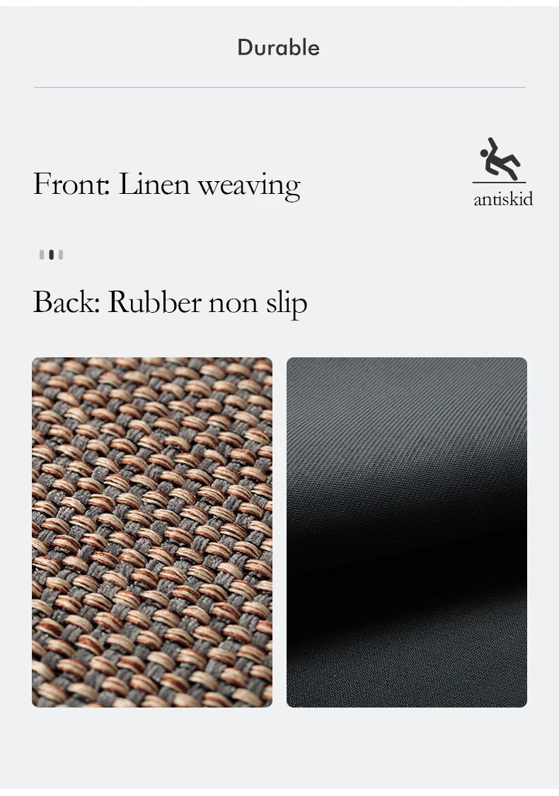 Японские льняные плетеные ранцевые напольные коврики для прихожей Нескользящие