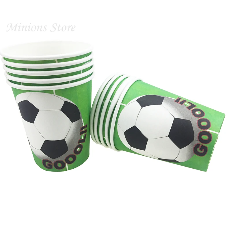 cup 10pcs Футбольная цель коробочка для конфет на вечеринку Квадратная тарелка салфетки флаг для футбола вечерние украшения Детские сувениры с днем рождения вечерние принадлежности - Цвет: cup 10pcs