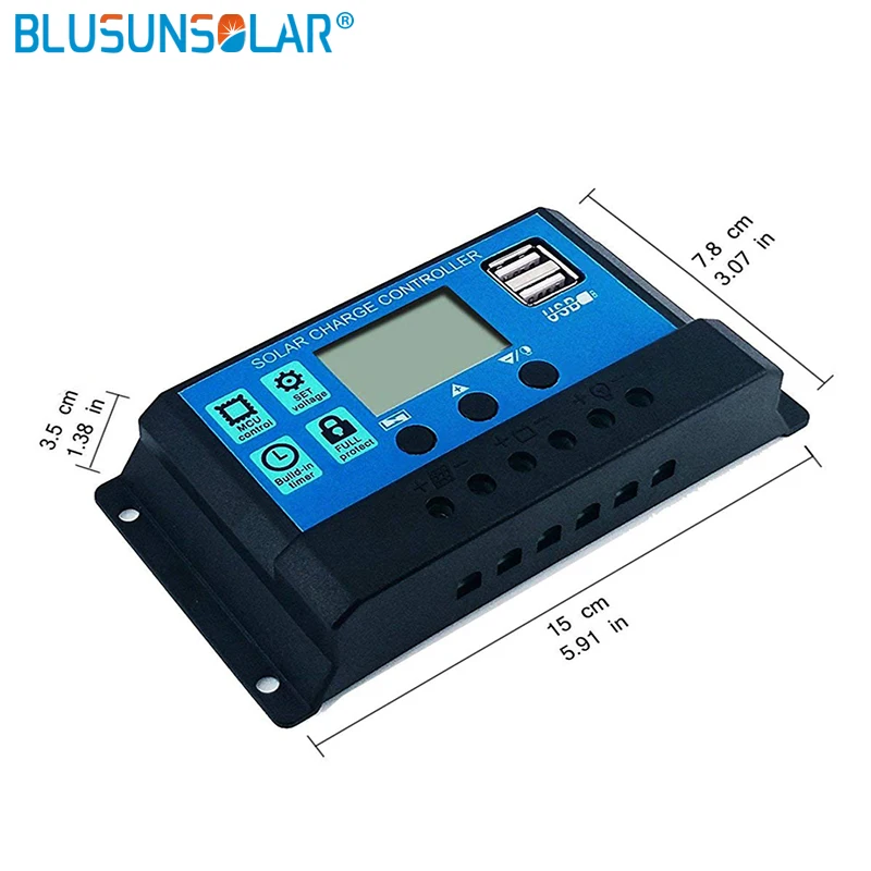Auto Solar Charge Controller10A/20A/30A 12V 24V Controller PWM With LCD Cell Panel Regulator PV Home | Обустройство дома