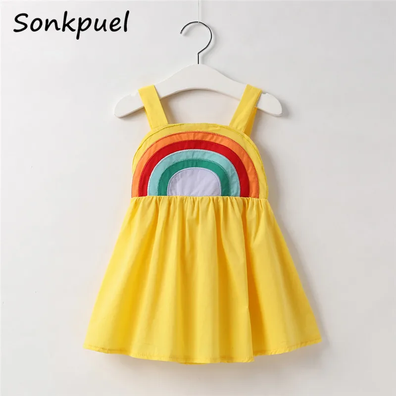 New Arrive Girls Sleeveless Dresses Summer Kids Sling Princess Dress Girl Cute Sundress 2 3 4 5 6 7 8 Years Children's Clothing | Детская