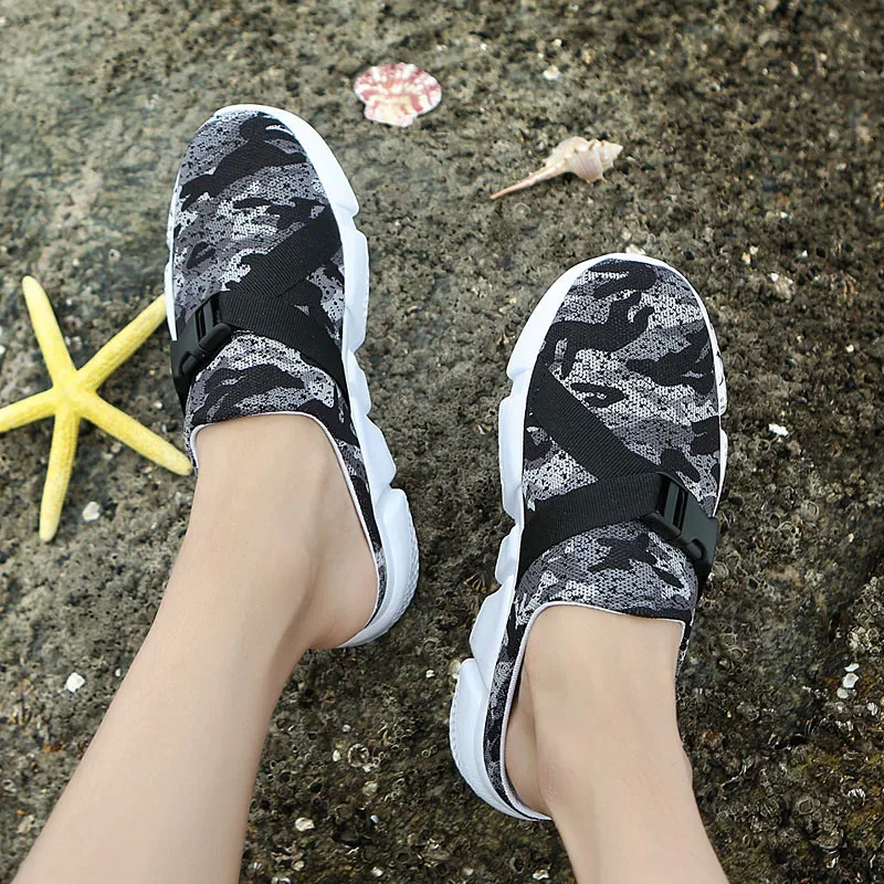 

Large Size Men Slippers High Quality Summer Breathable Outdoor Mens Half Slippers Camo Fashion Trend Shoes Sport Sandals Male