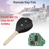 434mhz 2 buttons car remote key fob with 4d67 chip b41ta fit for toyota hiluxyaris 2005 2006 2007 2008 2009
