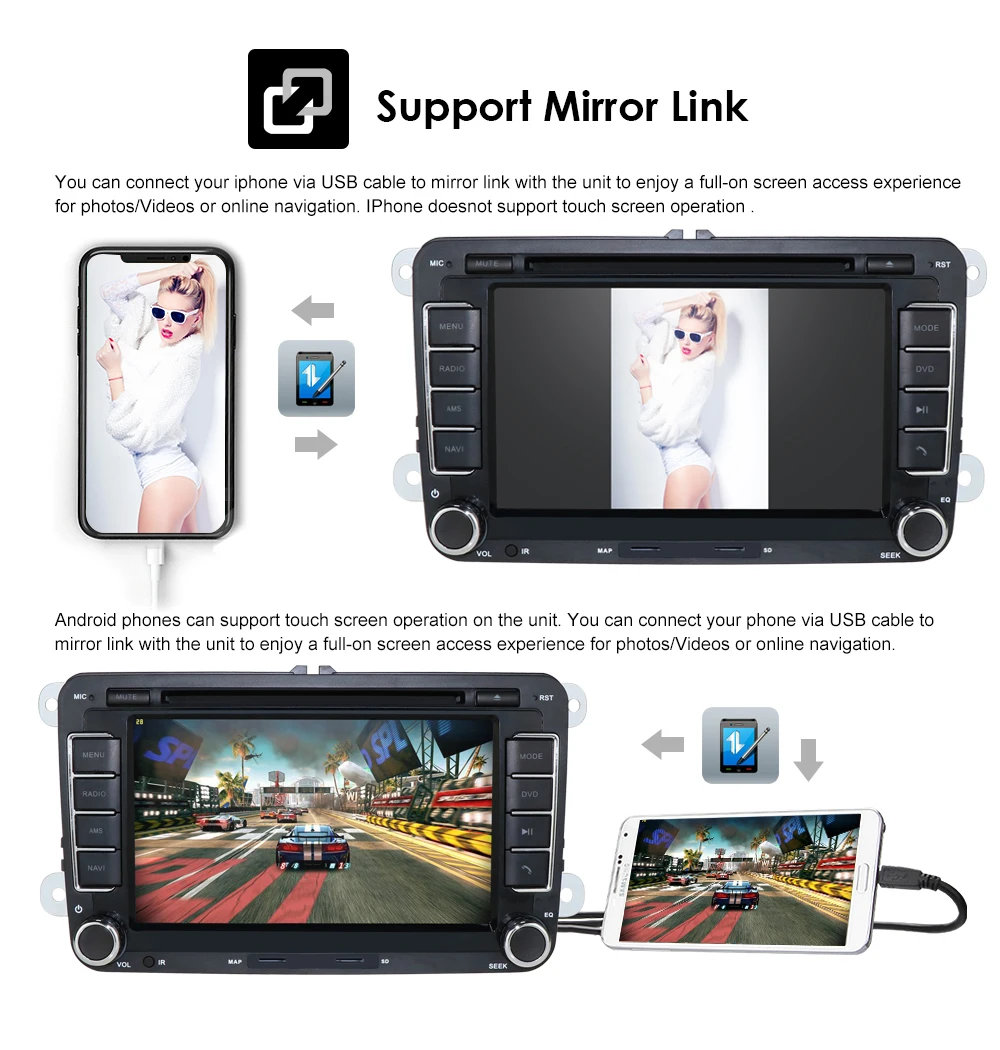 Ossuret 2 din " автомобильный DVD Радио мультимедийный плеер для VW/Skoda/Octavia/Fabia/Rapid/Yeti/Seat/Leon gps навигация автомобильный аудио стерео