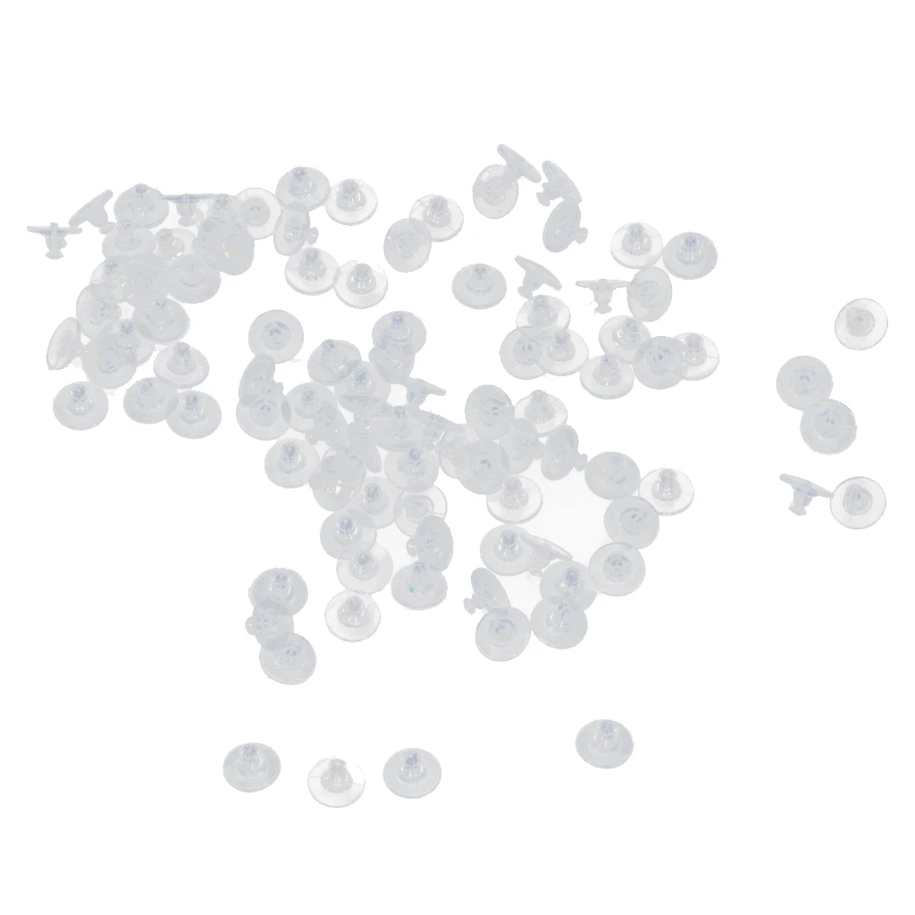 100 шт. мягкие прозрачные заглушки для сережек|Ювелирная фурнитура и компоненты| |