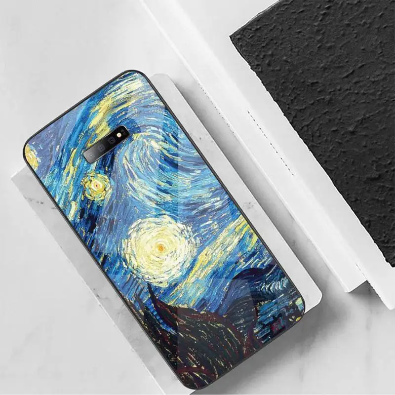 

Van Gogh retro art painting Phone Case Tempered glass For Samsung S6 S7 edge S8 S9 S10 e plus note8 9 10 pro
