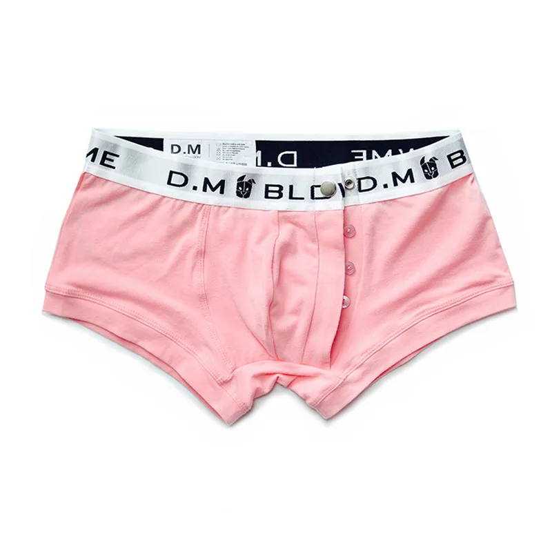 Трусы-боксеры мужские хлопковые нижнее белье для геев шорты на пуговицах |