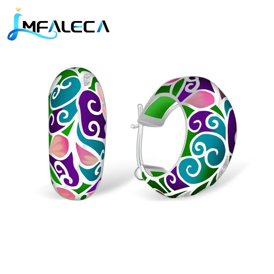 LMFALECA серебро 925 ювелирные наборы яркие разноцветные прозрачные серьги кольца