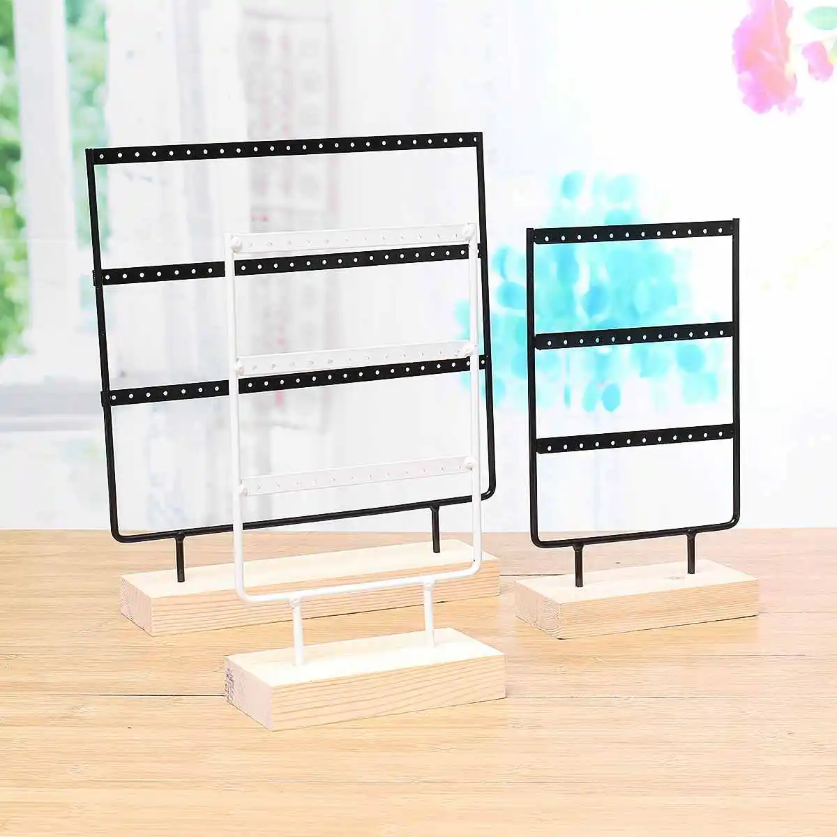 Деревянный органайзер для сережек 36/57/69 отверстий подставка дисплея