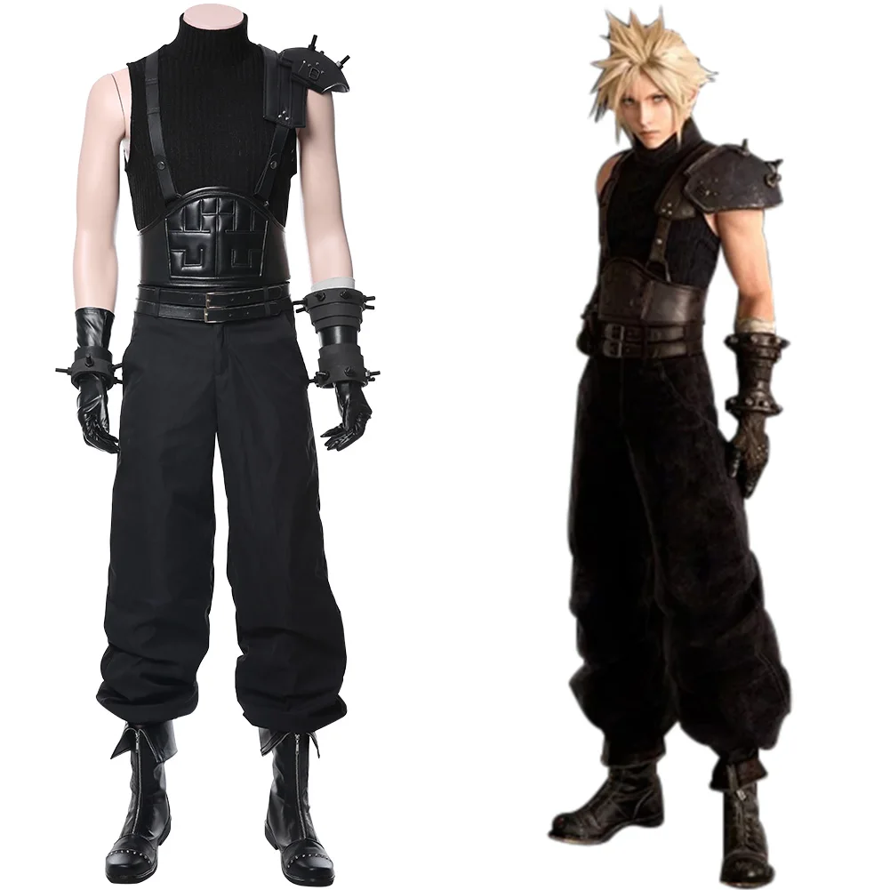 (In Stock) Final Fantasy VII 7 Cosplay Cloud Strife Cosplay Costume Outfit Uniform Full Suit Halloween Party Costumes