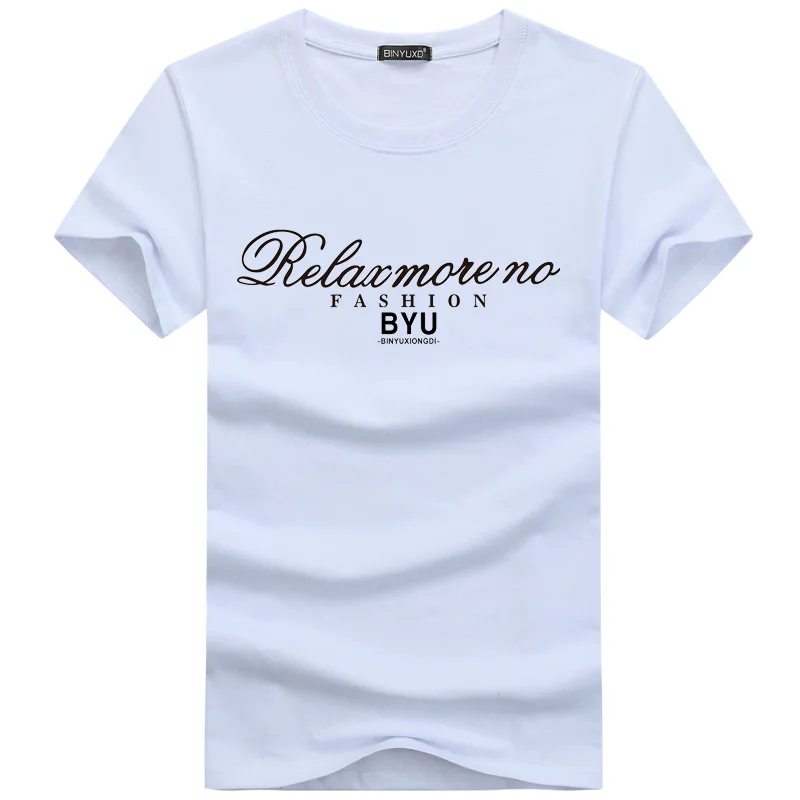 

2021 New Summer Arrival Plus Size Loose S-5xl Casual Simple Letter Round Neck All-match Men Short-sleeved T-shirt Free Shipping
