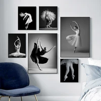 modern ballet dancer canvas painting black and white photography pictures wall art posters and prints home decor dance studio