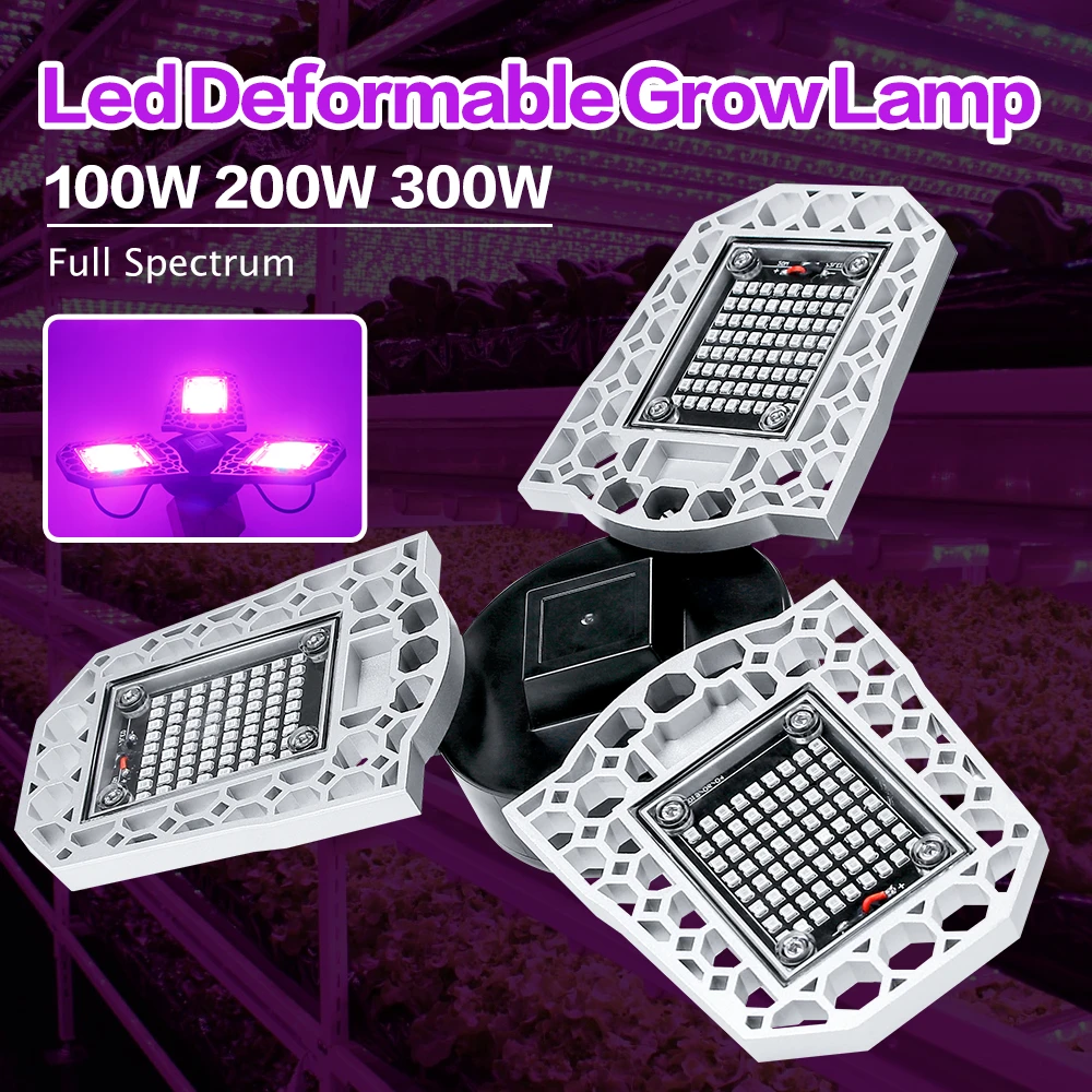 

E27 LED Plant Light Full Spectrum Grow Lighting 220V Phytolamps 100W 200W 300W Deformable Fito Lamps Growth Tent Hydroponic Bulb