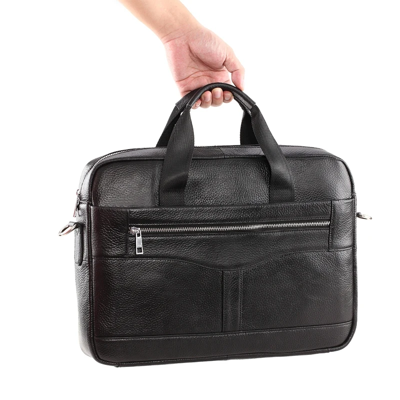 

Official Package Mail Bag Men's Leather Bag 14-Inch Laptop Bag Men's Office Business Handbag