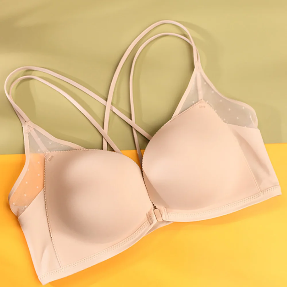 

New Women's Bra Set Underwear Light Kapok Gathered Beautiful Backlight Face Thin Fixed Shoulders With Sexy Non Empty Cup Bra Set