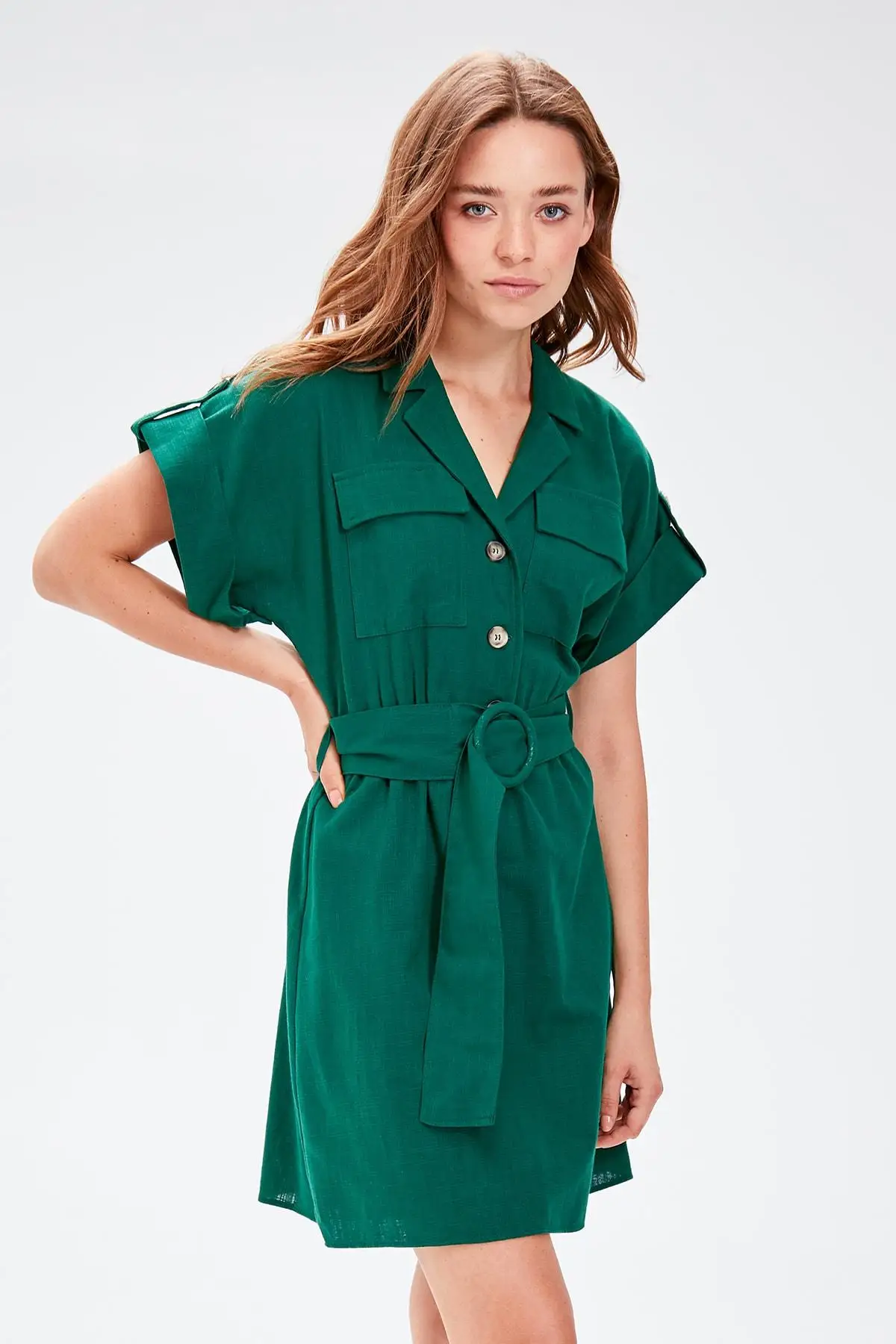 Trendyol Green Kemerli/платье TWOAW20EL0703|Женские платья| |