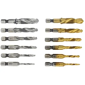 Ручное сверло, 6 шт.компл., шестигранный хвостовик, искусственная спиральная резьба, Метрическая пробка, сверла M3 M4 M5 M6 M8 M10, ручные инструменты