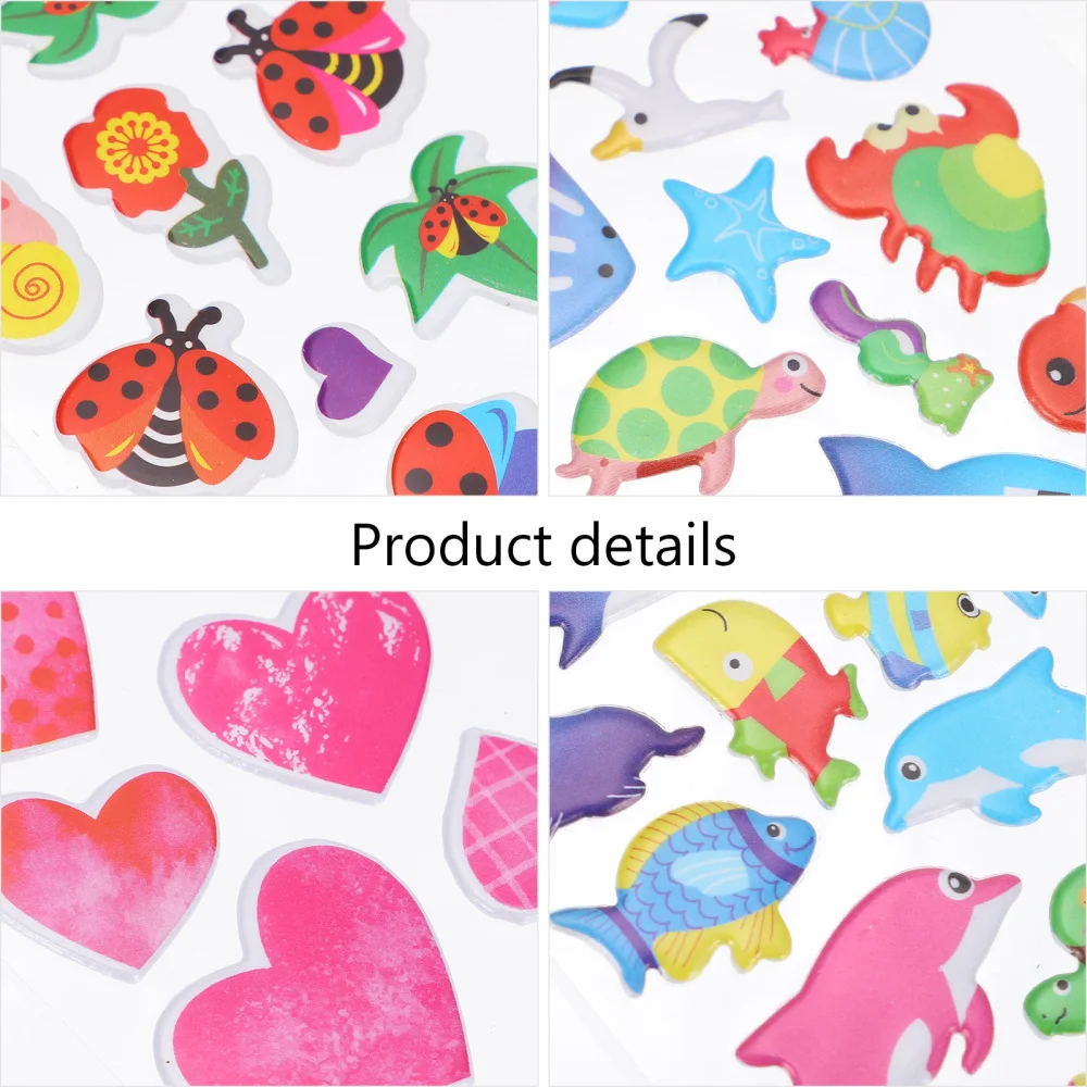 

80pcs Puffy Stickers 3D Stickers Pack Cartoon Stickers Lovely Decals for Kids