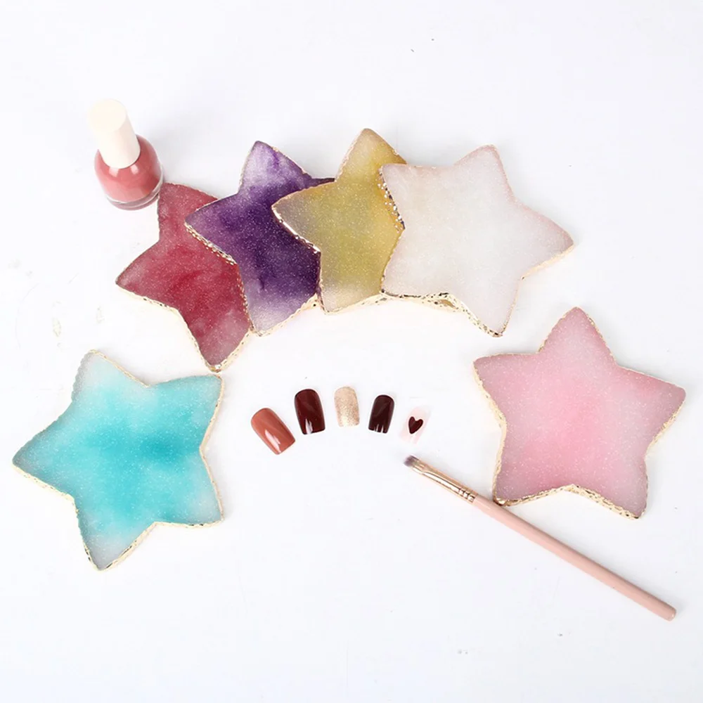 

Resin Agate Color Palette Nail Drawing Polish Mixing Display False Nail Tips Display Board Polish Gel Nail Art Tool