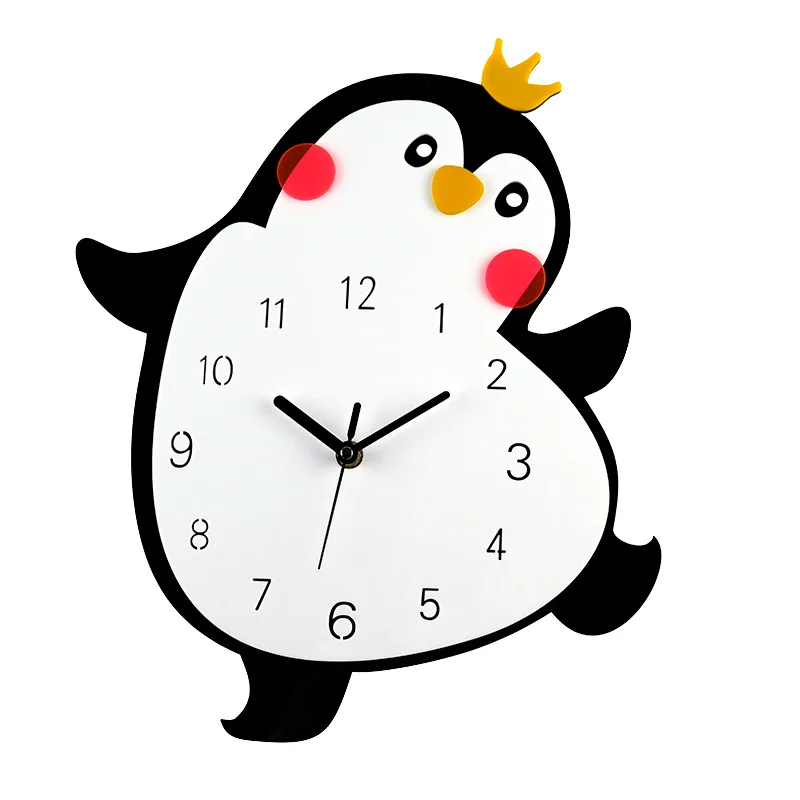 

Cartoons Wall Clock Penguin Modern Style Design Stylish Living Room Decoration Quartz Wall Clock Bedroom Gift Cartoon Style G139