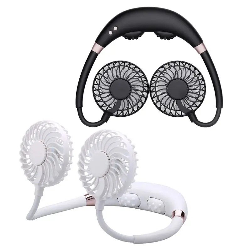 Beste Draagbare Opknoping Hals Fan Opvouwbare Usb Opladen Sport Mini Fan Massage Functie