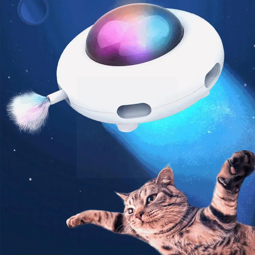 

Electric Turntable Pet Toy Self-hi Feather Stick Saucer Flying Gravity Pet Automatic Hair Ufo Toys Cleaning Sma U6p8