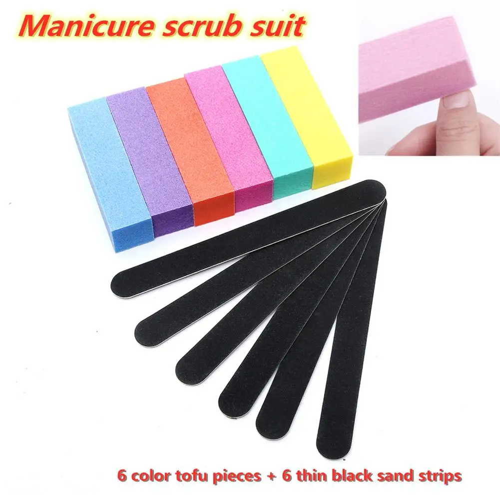 

BellyLady 6 Colored Mini Sponge Nail File Candy Colors Sanding Buffer Polish Block Nail Files Double Side Manicure Makeup Tools