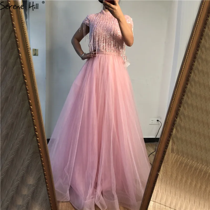 Розовые короткие вечерние платья без рукавов с кисточками и бусинами 2021 новейший