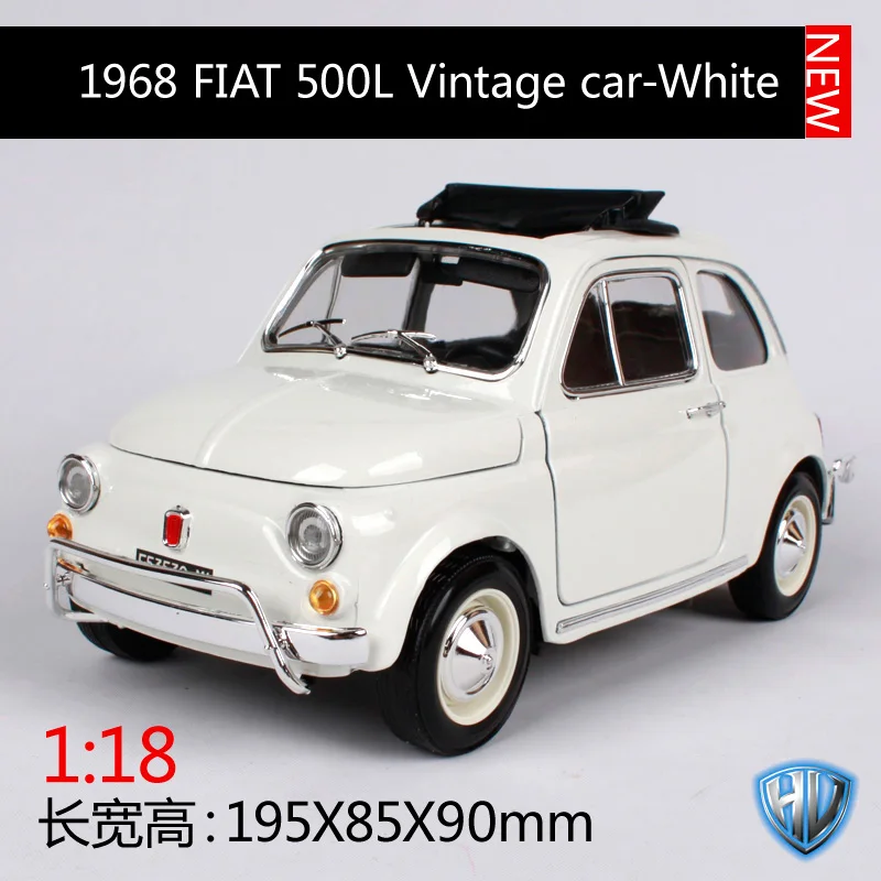 12035 Bburago 1:18 1965 Fiat 500f 500L beige car diecast open doors classic motorcar diecast collecting car models as gift 12020 - Цвет: 12035