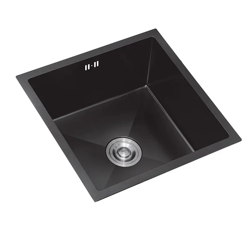 Кухонная настольная раковина черная для мытья овощей одна миска из нержавеющей