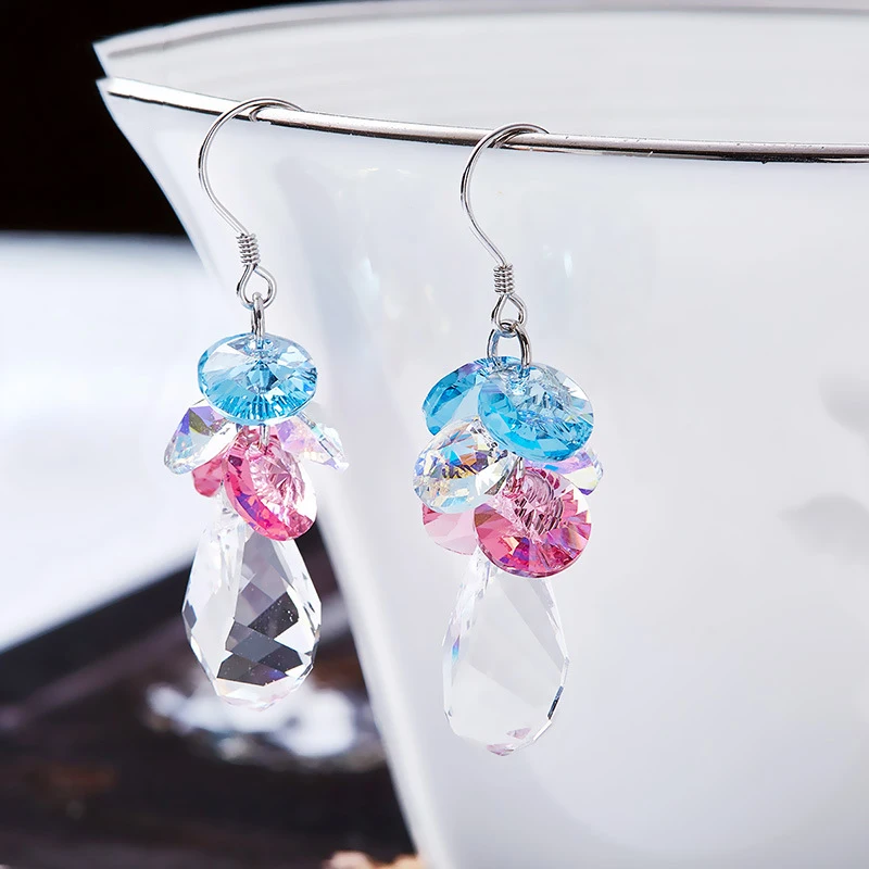 Женские серьги-подвески с кисточками из серебра 925 пробы