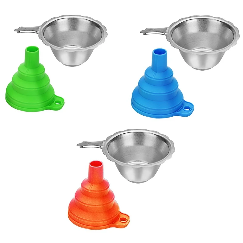 

3D Printer Resin Filter Kit Stainless Steel Filter Silicone Folding Funnel Stainless Steel Lace Funnel