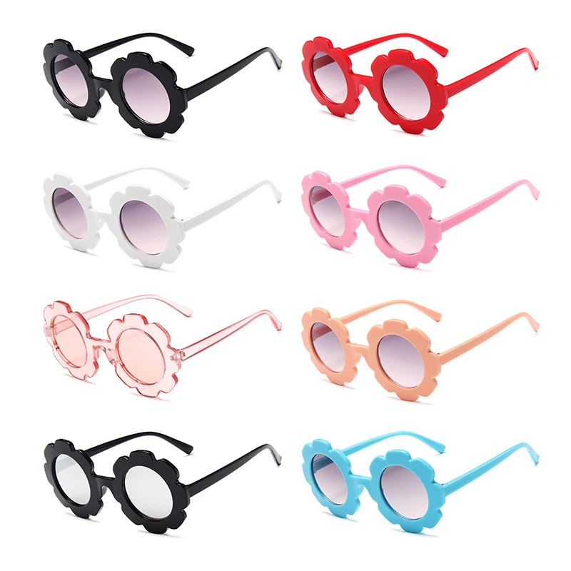Детские милые круглые солнцезащитные очки в форме цветка для маленьких