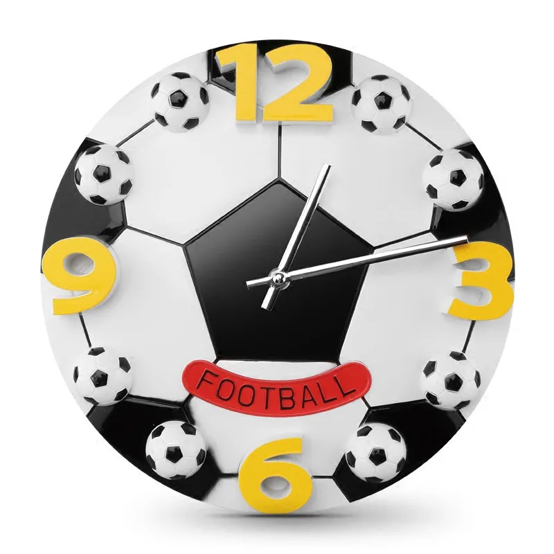 Креативный спортивный стиль Футбол Баскетбол дизайн настенные часы мультфильм