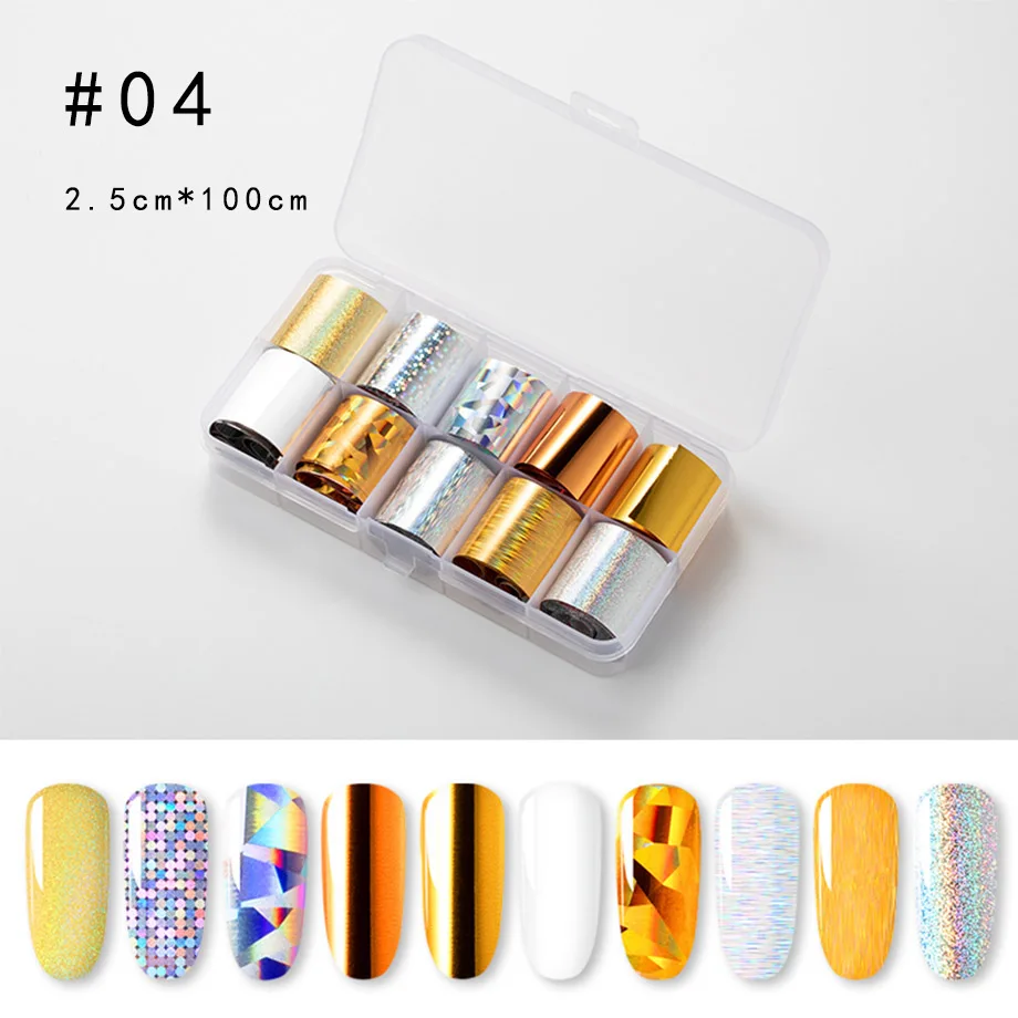 ROSALIND Slider Foil Stickers For Nails Art decals Manicure Set Design Top Semi Permanent Nail Stickers Kit Need Base Gel Polish