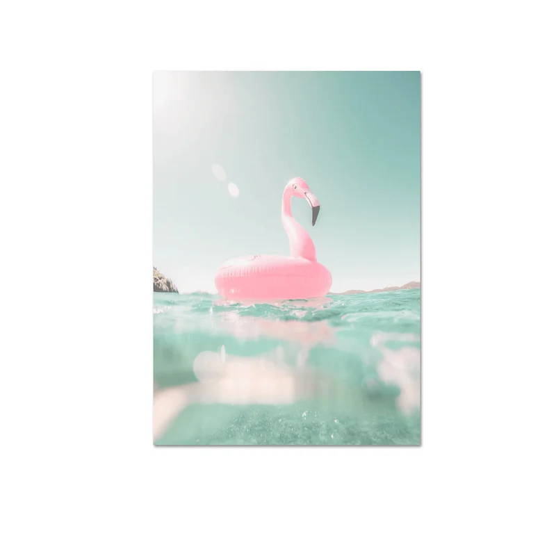 Картина на стену для украшения дома и детской современный летний пейзаж розовая