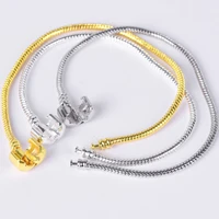 snake chain bracelet fit european charm bead box clasp jewelry gifts
