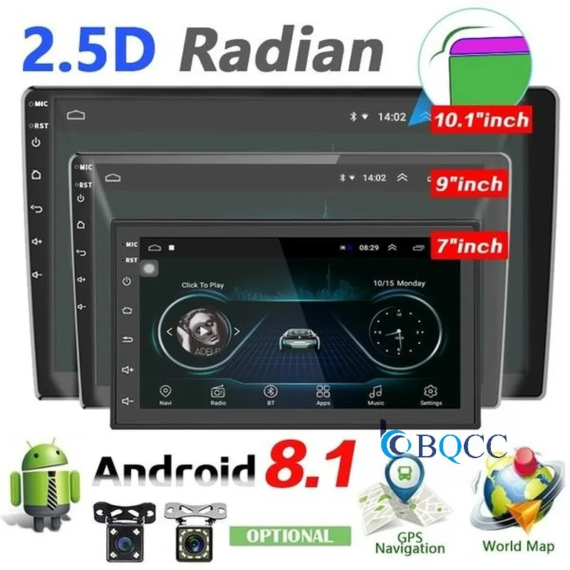 Android 8 1 10 дюймов/9 дюймов/7 дюймов GPS WIFI Bluetooth автомобильное радио 2.5D TFT емкостной