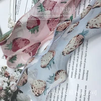 5 yards strawberry printed overhang wavy chiffon ribbon for diy craft hair bowknot accessories gift bouquet packaing dress trims