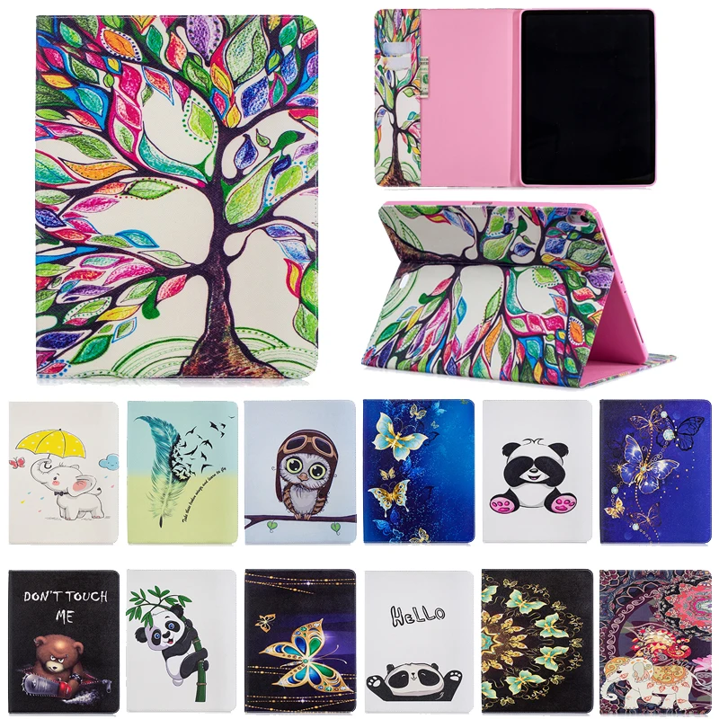 Чехол книжка из искусственной кожи с рисунком совы медведя для Apple iPad Pro 12 9 дюйма