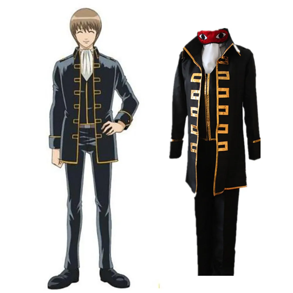 Новое поступление костюмы для косплея из аниме Gintama чёрный костюм Hijikata Toushirou Okita