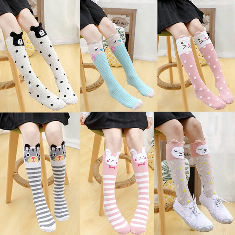 Girl Socks 3-12 Years Old Cotton Knee High Socks Lovely Long Children's Knee Socks Kids Dance Socks Girl Todder Baby