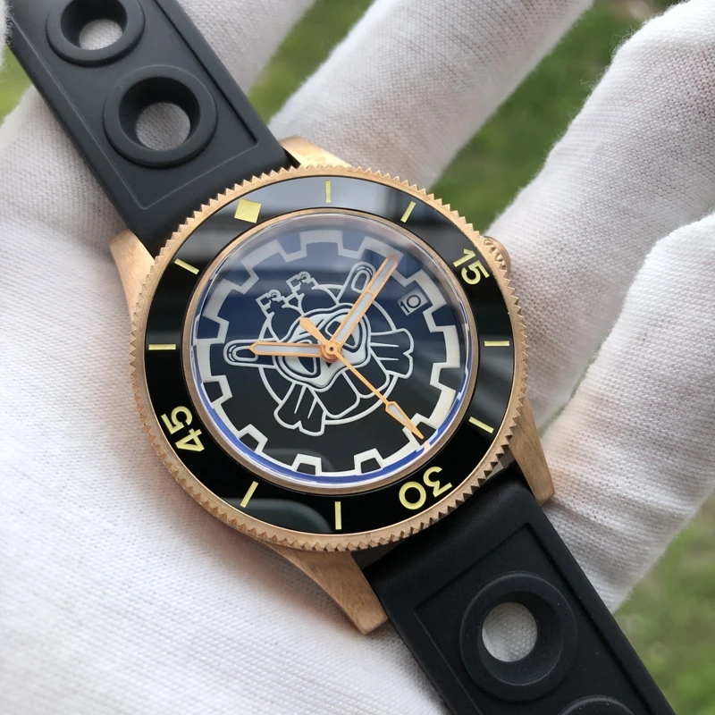 

Часы STEELDIVE 1952SP Мужские механические, бронзовые, водостойкие, 300 м
