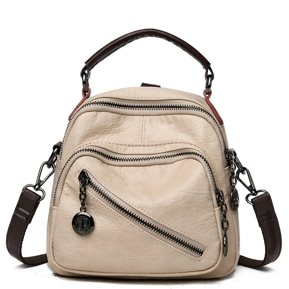 

Mini Backpack Vintage Women Leather Shoulder Bag Designer High Quality Multi-Function Small Bagpack Fashion Hand Bags For Girls