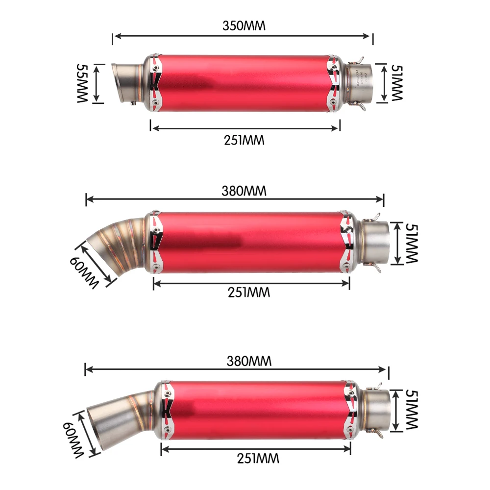 Универсальный глушитель для выхлопной трубы мотоцикла 36-51 мм Honda CRF 230 NC750X Duke 390 RKF