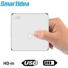 Smartldea P30 Pocket DLP projector connect with android phone iphone wired HD-in USB battery digital beamer home video proyector