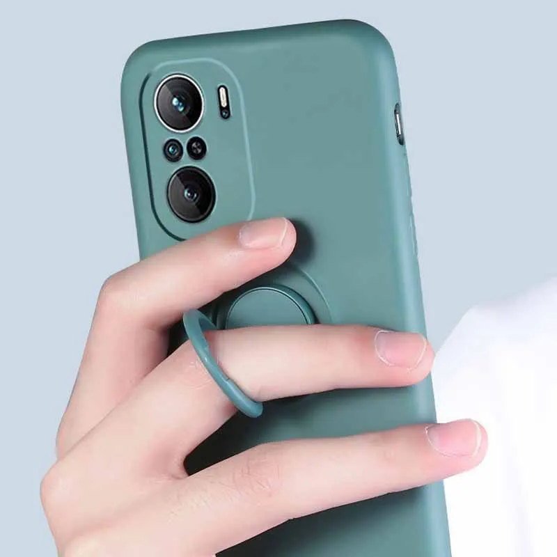 Магнитный чехол из жидкого силикона для Xiaomi 11T Redmi Note 11 10 9 Pro с ремешком и