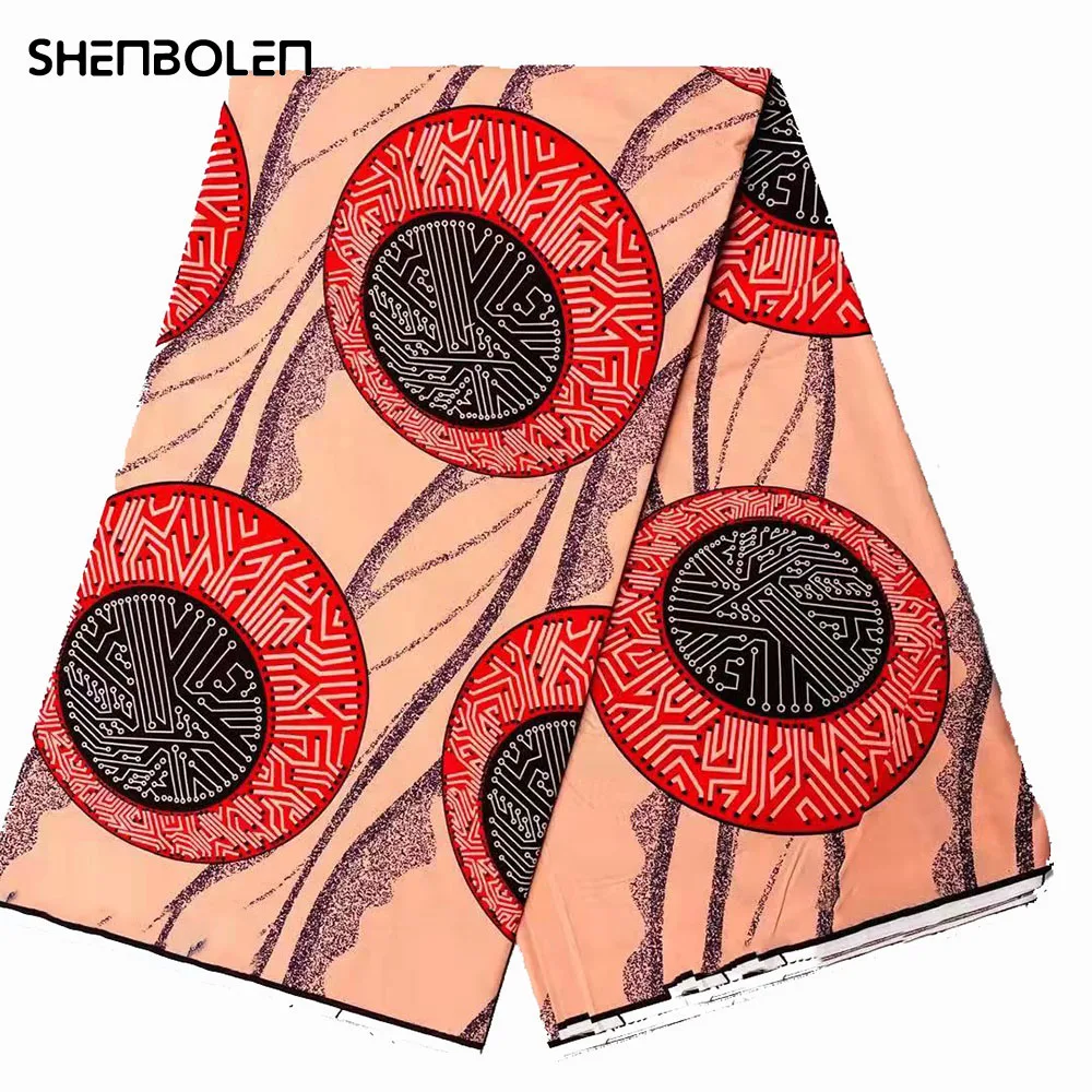 

100% хлопок, ткань Анкара, Африканский настоящий восковой принт для платья, 2021 Гана, женская одежда, 6 ярдов, ткань, воск